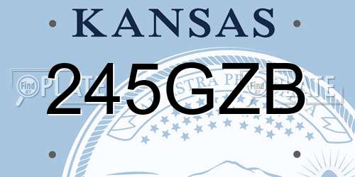 245GZB Kansas License Plate
