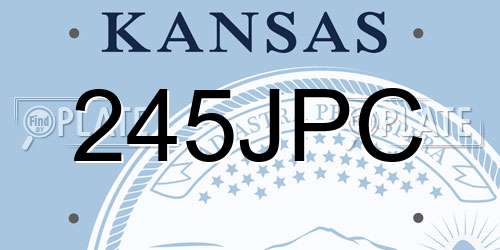 245JPC Kansas License Plate