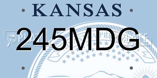 245MDG Kansas License Plate