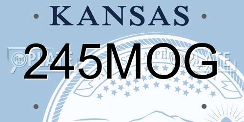 245MOG Kansas License Plate