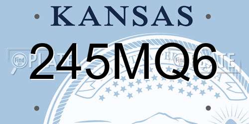 245MQ6 Kansas License Plate