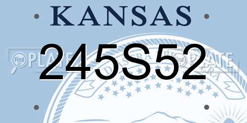 245S52 Kansas License Plate
