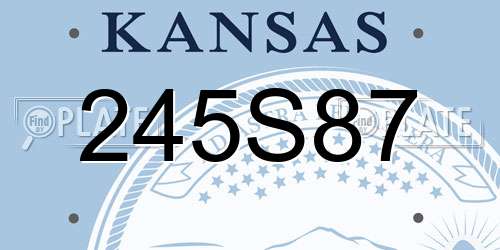245S87 Kansas License Plate