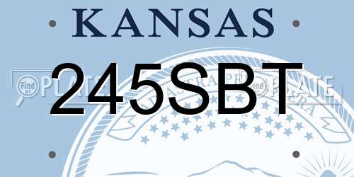 245SBT Kansas License Plate