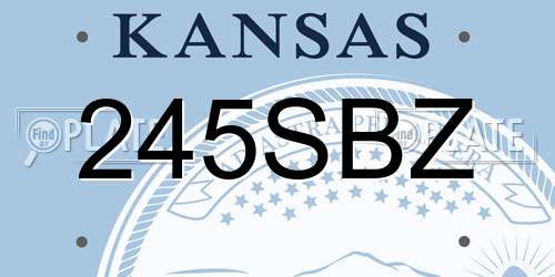 245SBZ Kansas License Plate