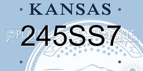 245SS7 Kansas License Plate