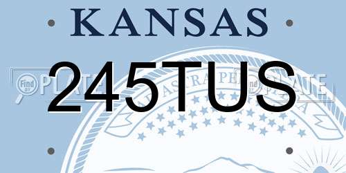 245TUS Kansas License Plate