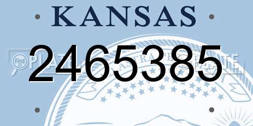 2465385 Kansas License Plate