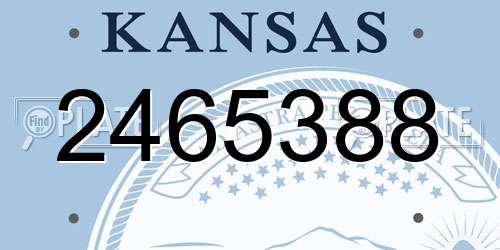 2465388 Kansas License Plate