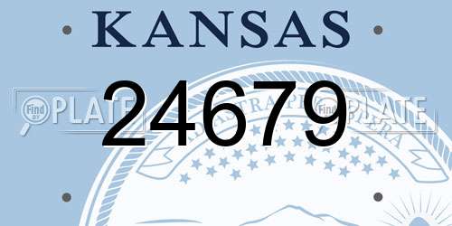 24679 Kansas License Plate