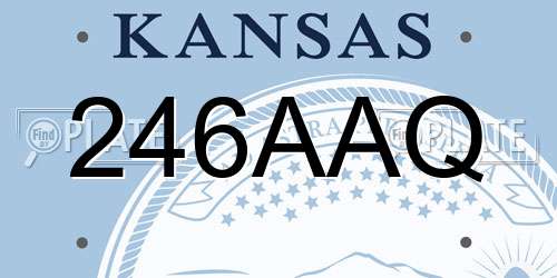 246AAQ Kansas License Plate