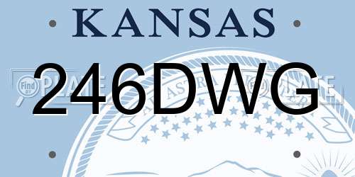 246DWG Kansas License Plate