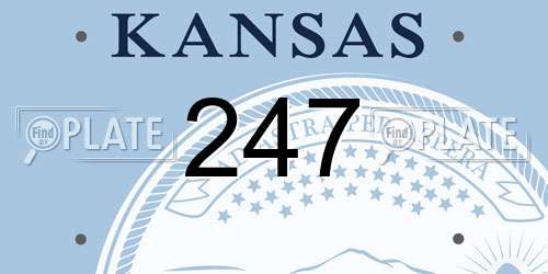 247 Kansas License Plate