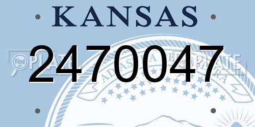 2470047 Kansas License Plate