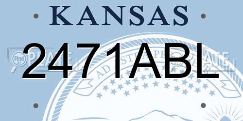 2471ABL Kansas License Plate
