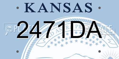 2471DA Kansas License Plate