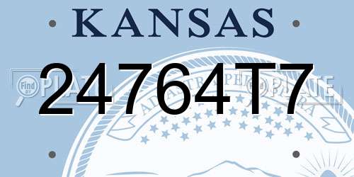 24764T7 Kansas License Plate