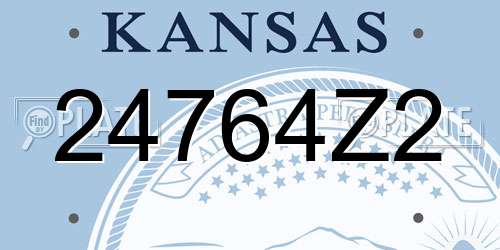 24764Z2 Kansas License Plate