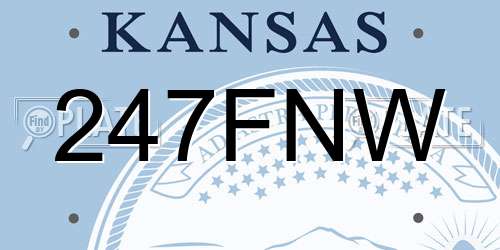 247FNW Kansas License Plate