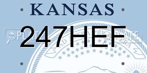247HEF Kansas License Plate