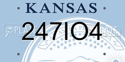 247IO4 Kansas License Plate