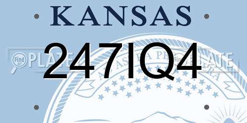 247IQ4 Kansas License Plate