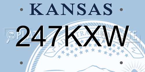 247KXW Kansas License Plate