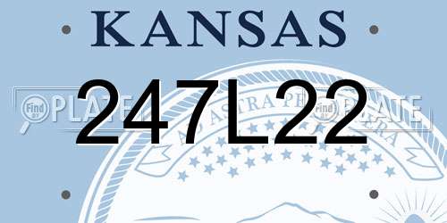 247L22 Kansas License Plate