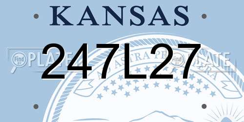 247L27 Kansas License Plate