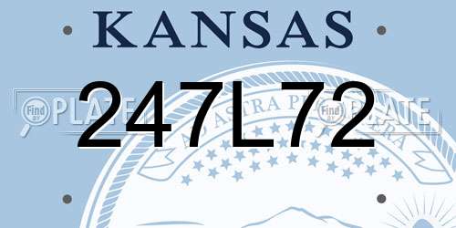 247L72 Kansas License Plate