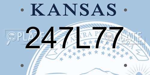 247L77 Kansas License Plate
