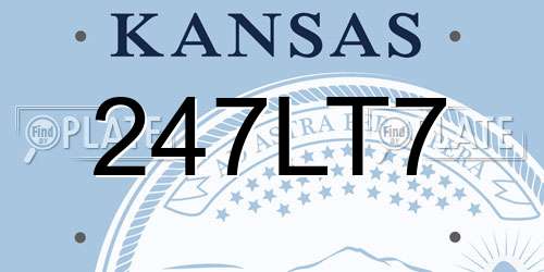 247LT7 Kansas License Plate
