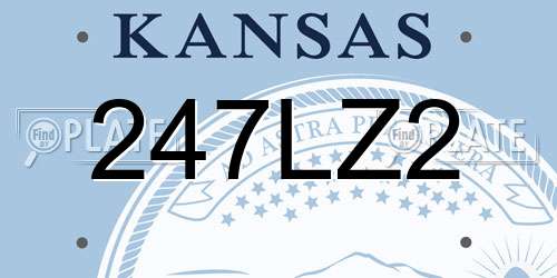 247LZ2 Kansas License Plate