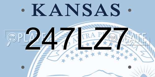 247LZ7 Kansas License Plate