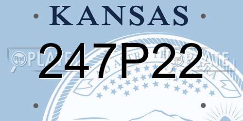 247P22 Kansas License Plate