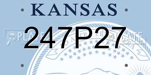 247P27 Kansas License Plate