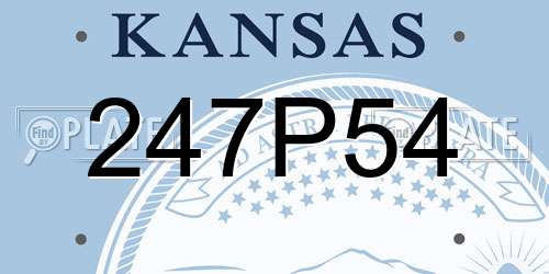 247P54 Kansas License Plate
