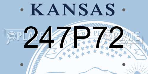 247P72 Kansas License Plate