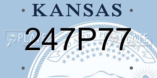 247P77 Kansas License Plate