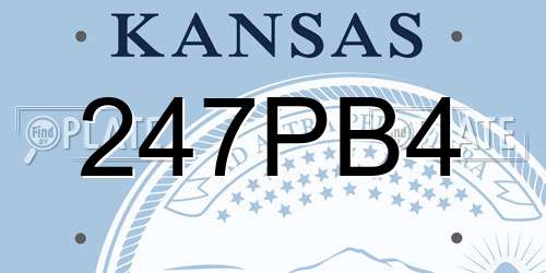 247PB4 Kansas License Plate