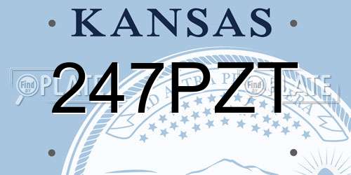 247PZT Kansas License Plate