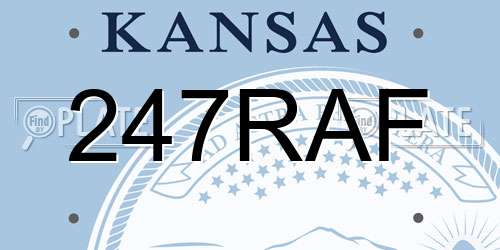 247RAF Kansas License Plate