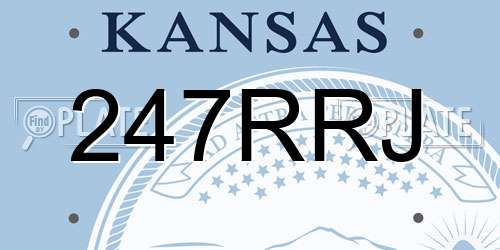 247RRJ Kansas License Plate