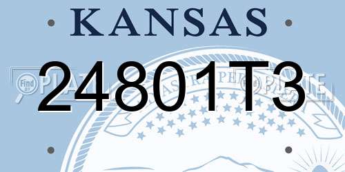 24801T3 Kansas License Plate