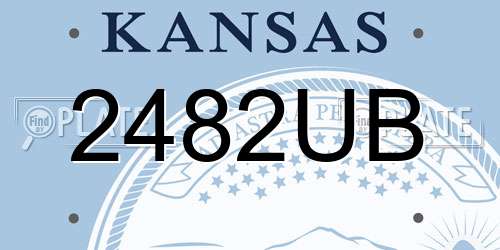 2482UB Kansas License Plate