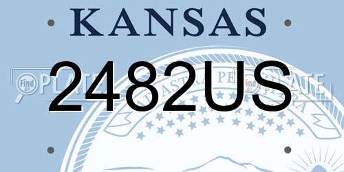 2482US Kansas License Plate