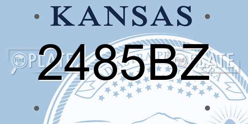 2485BZ Kansas License Plate