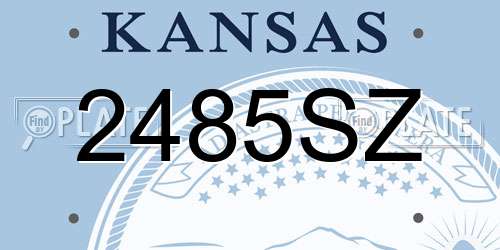 2485SZ Kansas License Plate
