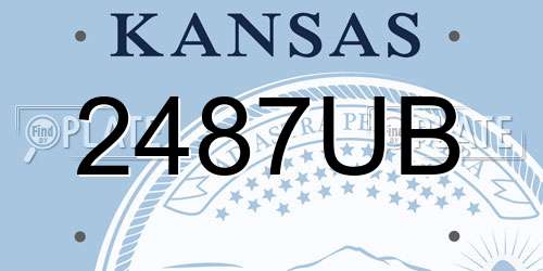 2487UB Kansas License Plate