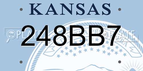248BB7 Kansas License Plate
